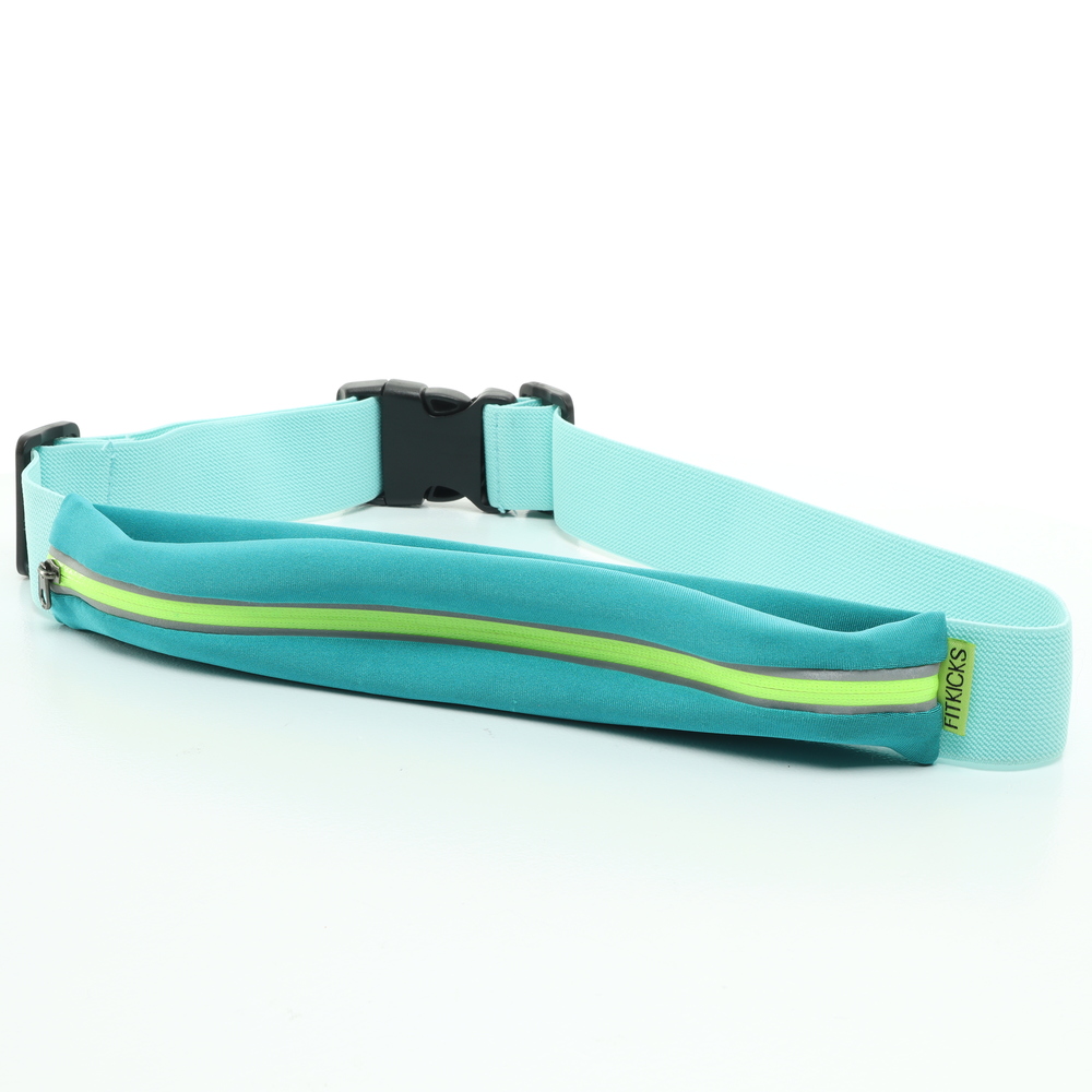 FITKICKS FitZip Stretchy Belt Bag  Mini Bag 10x4x1.5 Blue/Green Turquoise